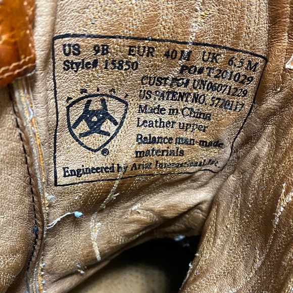 Ariat Woman’s Orange/Brown Western Distressed Square Toe Boots, Size 9. - Picture 14 of 16